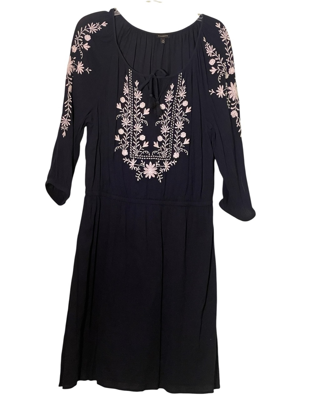 Talbots Embroidered gauze A-line dress. Size XL GUC - Picture 4 of 8